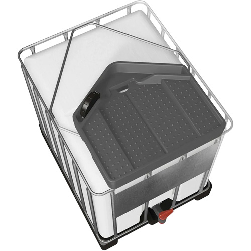 Denios K22-0157 Large 3.9 Gal. Grey Chemically-Resistant Polyethylene IBC Funnel