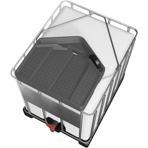 Denios K22-0157 Large 3.9 Gal. Grey Chemically-Resistant Polyethylene IBC Funnel
