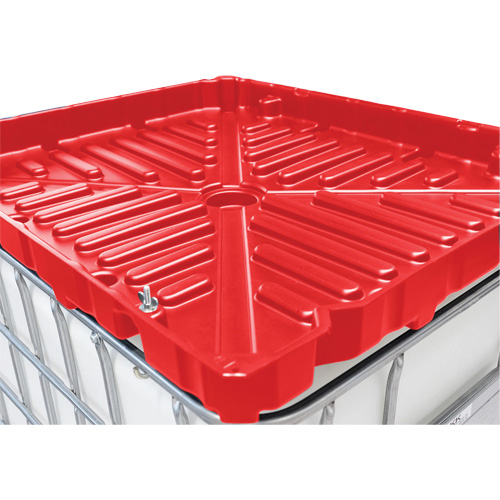 Denios K22-0174 Full Size 30 Gal. Red Chemically-Resistant Polyethylene IBC Funnel