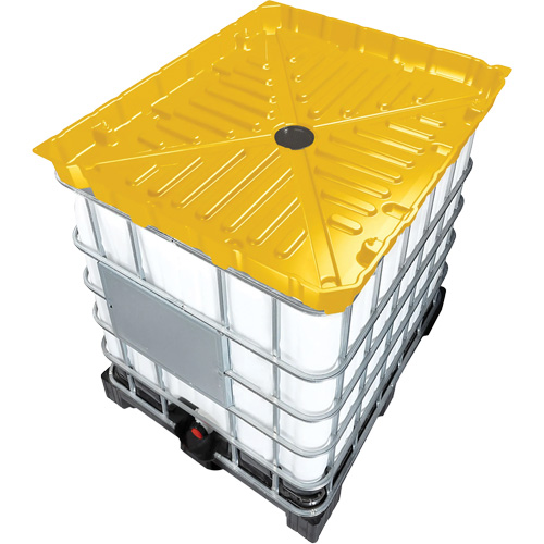 Denios K22-0184 Full Size 30 Gal. Yellow Chemically-Resistant Polyethylene IBC Funnel