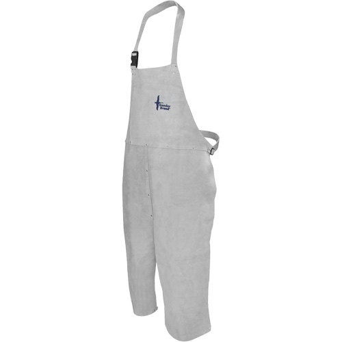 Bob Dale Gloves 64-1-68 Leather Welding Apron, Split-Leg Bib, 36" L, Pearl Grey