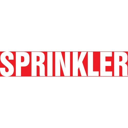 Accuform NMC RPK661SSB "Sprinkler" Pipe Marker, Self-Adhesive, 1-1/2" H x 8" W, White on Red