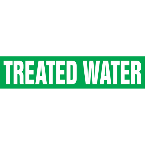 Accuform NMC RPK711SSH "Tower Water Return" Pipe Markers, Self-Adhesive, 4" H x 24" W, White on Green