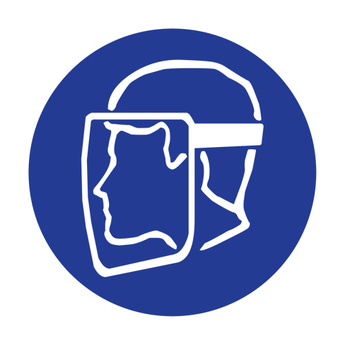 Brady 58531 Right to Know Pictogram Labels - Face Shield, Vinyl, Sheet, 1" L x 1-1/8" W