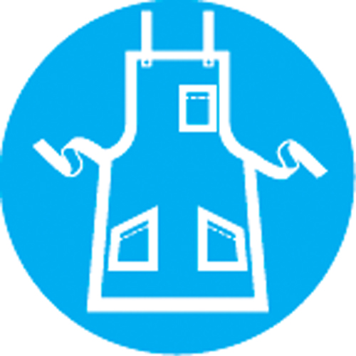 Brady 58537 Right to Know Pictogram Labels - Apron, Vinyl, Sheet, 1-1/4" L x 1-1/2" W