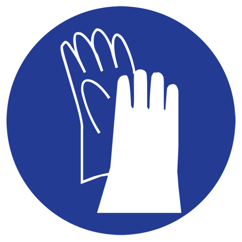 Brady 58556 Right to Know Pictogram Labels -Gloves, Vinyl, Sheet, 1" L x 1-1/8" W