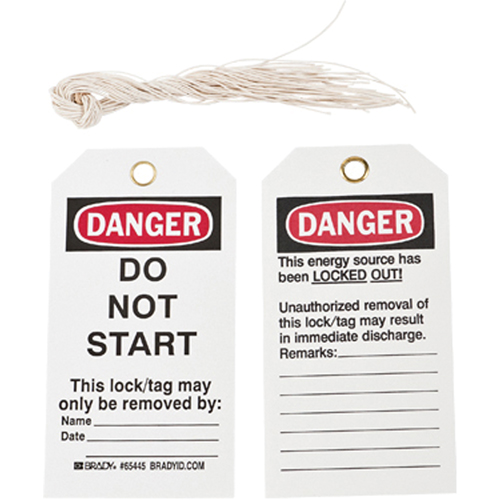Brady 66057 &eacute;tiquettes de verrouillage, Plastique, 3" la x 5-3/4" h, Anglais