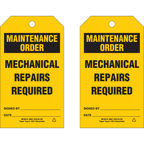 Brady 86474 &eacute;tiquettes de s&eacute;curit&eacute;, Plastique, 4" la x 7" h, Anglais