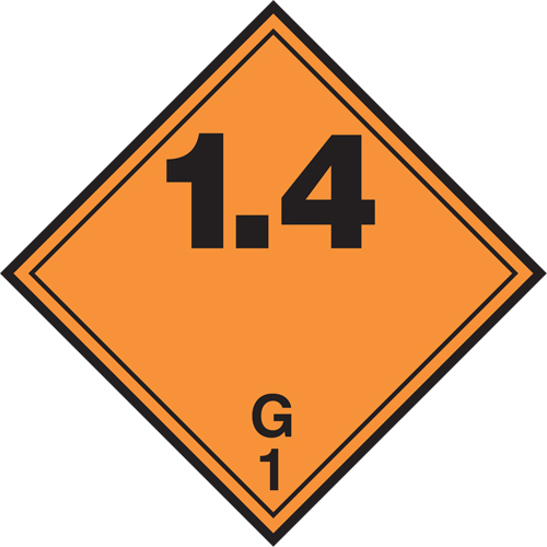 Incom Top Tape & Label TT140GA Explosive Materials TDG Placard, Aluminum