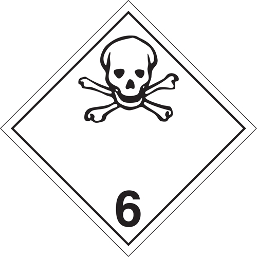 Incom Top Tape & Label TT600A Toxic Materials TDG Placard, Aluminum