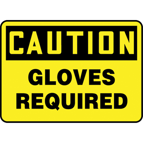Accuform NMC MPPA644VP "Gloves Required" Sign, 10" x 14", Plastic, English
