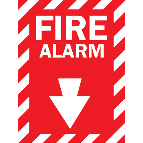 Accuform NMC MFXG904VA "Fire Alarm" Sign, 14" x 10", Aluminum, English with Pictogram