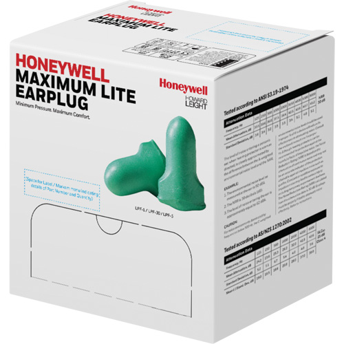 PIP Global Safety LPF-30 Howard Leight Maximum Lite Low-Pressure Foam Earplugs, Pair - Polybag, Corded