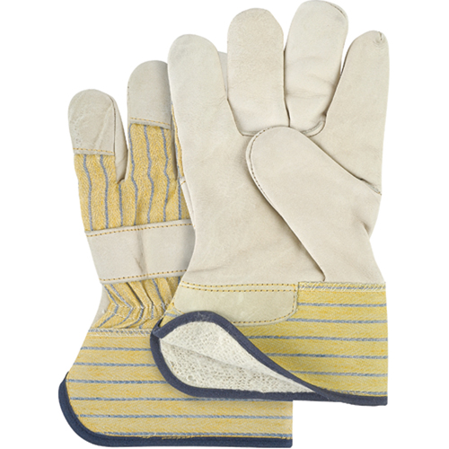 Zenith Safety Products SM610 Abrasion-Resistant Winter-Lined Fitters Gloves, Ladies, Grain Cowhide Palm, Cotton Fleece Inner Lining