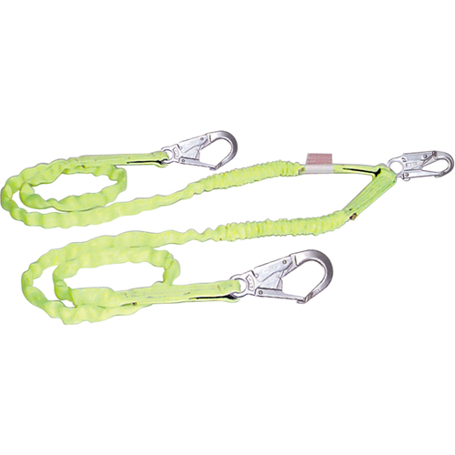 PIP Global Safety FP289299/4 North&reg; Decelerator Energy-Absorbing Lanyards, Rebar Hook Center, Snap Hook Leg Ends, Nylon