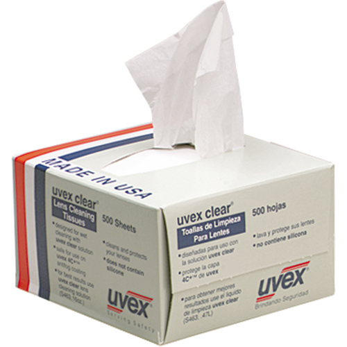 HONEYWELL Uvex® Clear® Lens Cleaning Tissues, 4.2" x 9", 500 /Pkg. SN144 (S462) Shop Lens