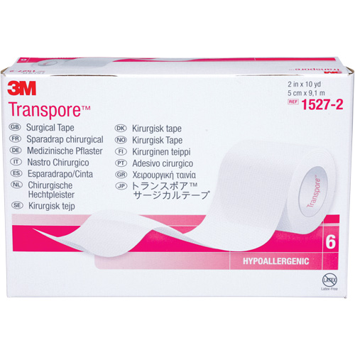 3M 3M1527-2 Transpore Surgical Tape, Class 1, 30' L x 2" W