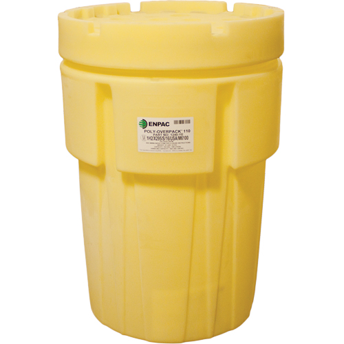Enpac 1040-YE Poly-Overpack&reg; 110 Salvage Drum, 103 US gal., Stationary