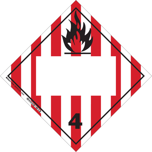 Brady 09083 Flammable Solids TDG Placard, Adhesive Vinyl