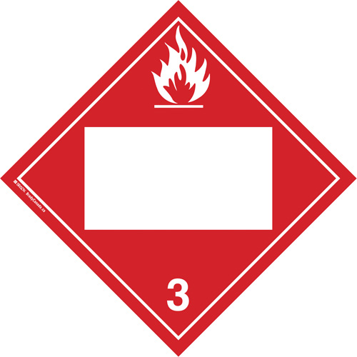 Brady 09095 Flammable Liquids TDG Placard, Plastic