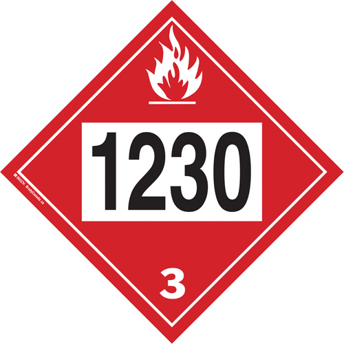 Brady 09095R 1230 Plaque-&eacute;tiquette TMD 1230 pour m&eacute;thanol, Plastique