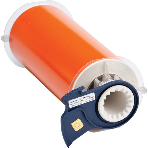 Brady 13556 Indoor-Outdoor Label Printer Tape, Vinyl, Orange, 8" Width
