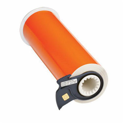 Brady 13613 Ruban pour imprimantes d'&eacute;tiquettes int&eacute;rieures et ext&eacute;rieures, Vinyle, Orange, Largeur de 10"