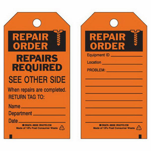 Brady 86569 Material Control Tags, Polyester, 3" W x 5-3/4" H, English