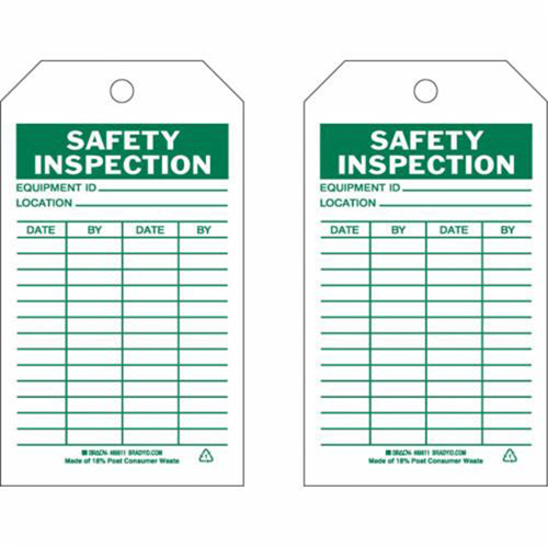 Brady 86611 &eacute;tiquettes de rapport d'inspection, Polyester, 4" la x 7" h, Anglais
