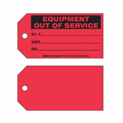 Brady 86756 &eacute;tiquettes Equipment Out of Service, Papier, 5-3/4" la x 3" h, Anglais