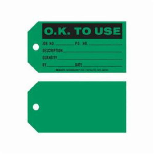Brady 86761 "O.K. To Use" Production Tags, Paper, 5-3/4" W x 3" H, English