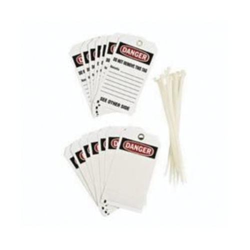 Brady 76192 &eacute;tiquettes auto-plastifiantes pour la pr&eacute;vention des accidents, Polyester, 3" la x 5-3/4" h, Anglais