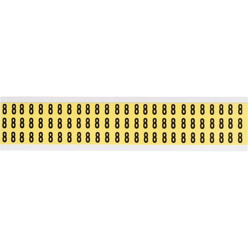 Brady 1520-9 Individual Number and Letter Labels, 9, 5/8" H, Black on Yellow