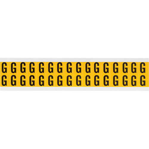 Brady 1520-G Individual Number and Letter Labels, G, 5/8" H, Black on Yellow