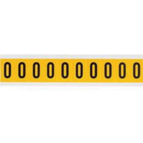 Brady 1530-0 &eacute;tiquettes de lettres et chiffres individuels, 0, 1" h, Noir sur jaune