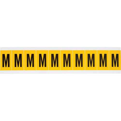 Brady 1530-M &eacute;tiquette de lettres & chiffres individuels, M, 1" h, Noir sur jaune