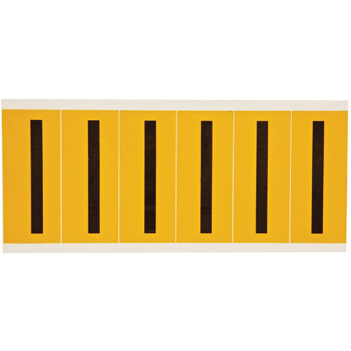 Brady 1550-I Individual Number and Letter Labels, I, 3" H, Black on Yellow