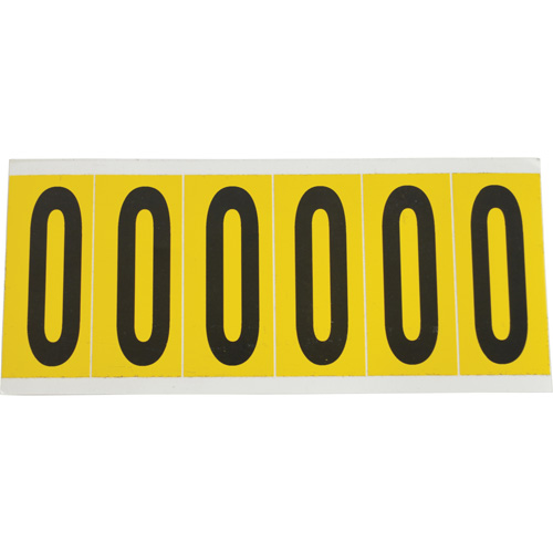 Brady 1550-O Individual Number & Letter Labels, O, 3" H, Black on Yellow