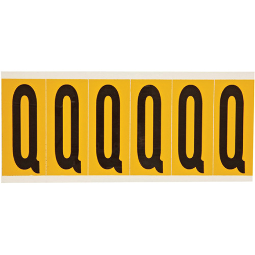 Brady 1550-Q Individual Number & Letter Labels, Q, 3" H, Black on Yellow
