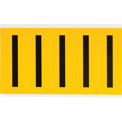 Brady 1560-I Individual Number and Letter Labels, I, 4" H, Black on Yellow