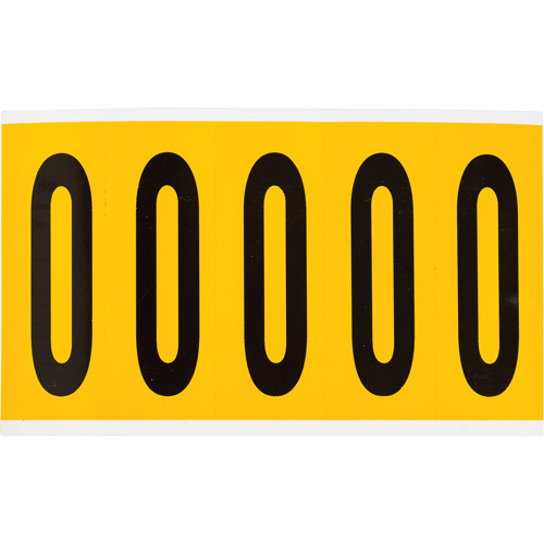Brady 1560-O Individual Number & Letter Labels, O, 4" H, Black on Yellow