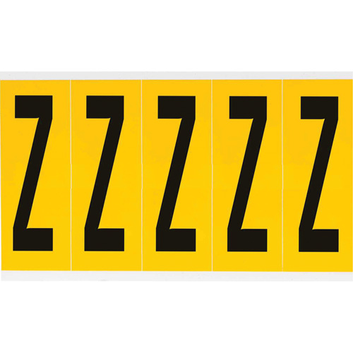 Brady 1560-Z Individual Number & Letter Labels, Z, 4" H, Black on Yellow
