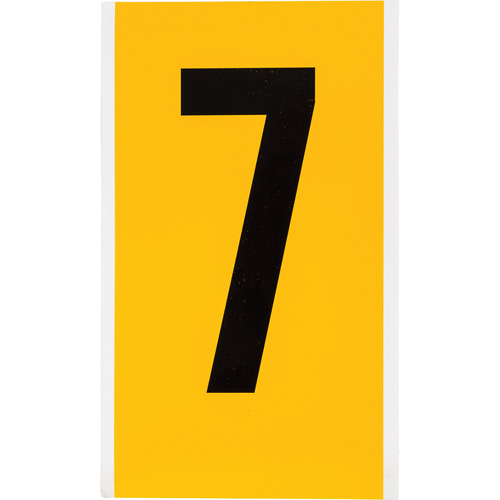 Brady 1570-7 Individual Number and Letter Label, 7, 6" H, Black on Yellow