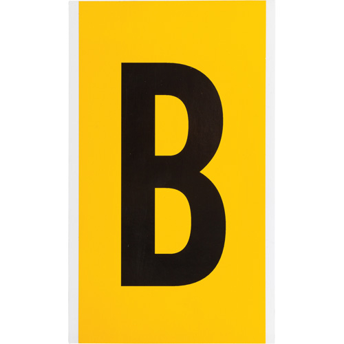 Brady 1570-B Individual Number and Letter Labels, B, 6" H, Black on Yellow