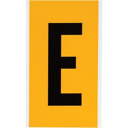 Brady 1570-E Individual Number and Letter Label, E, 6" H, Black on Yellow