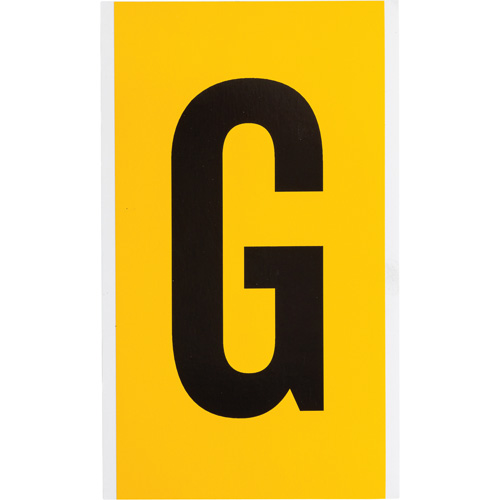 Brady 1570-G Individual Number and Letter Labels, G, 6" H, Black on Yellow