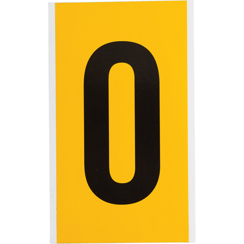 Brady 1570-O Individual Number & Letter Label, O, 6" H, Black on Yellow