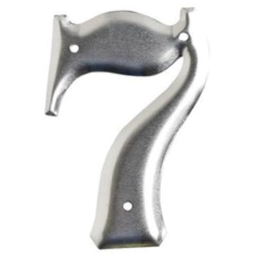 Brady 1600-7 Aluminum Embossed Number and Letter Labels, 7, 3" H, Silver