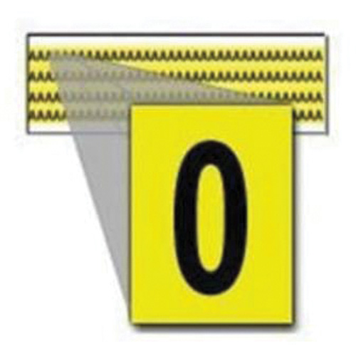 Brady 3400-0 Repositionable Individual Number and Letter Labels, 0, 1/4" H, Black on Yellow