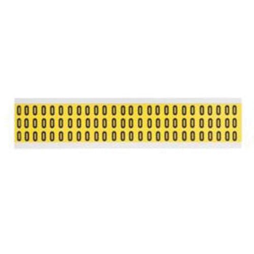 Brady 3410-0 &eacute;tiquettes de lettres et chiffres individuels repositionnables, 0, 3/8" h, Noir sur jaune